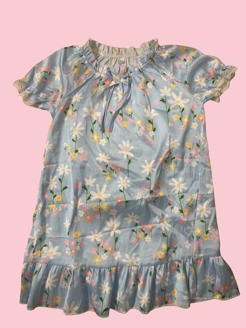 Girls' Light Blue Floral Nightgown - Kids Pajamas